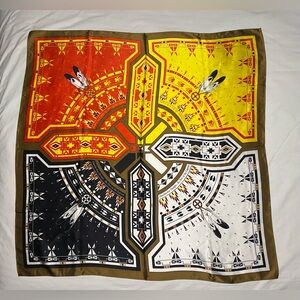 Four Directions Silk Scarf 100% Satin Silk Hanblechia Designs: Melvin War Eagle